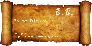 Bokse Bianka névjegykártya